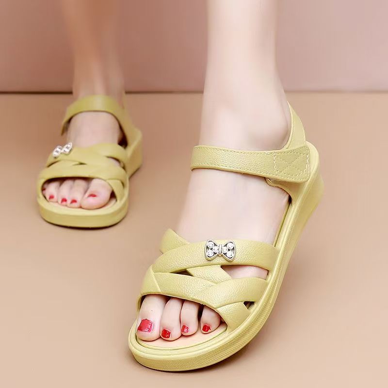 Velcro Hook Loop - Middle Aged And Elderly Women Wedges