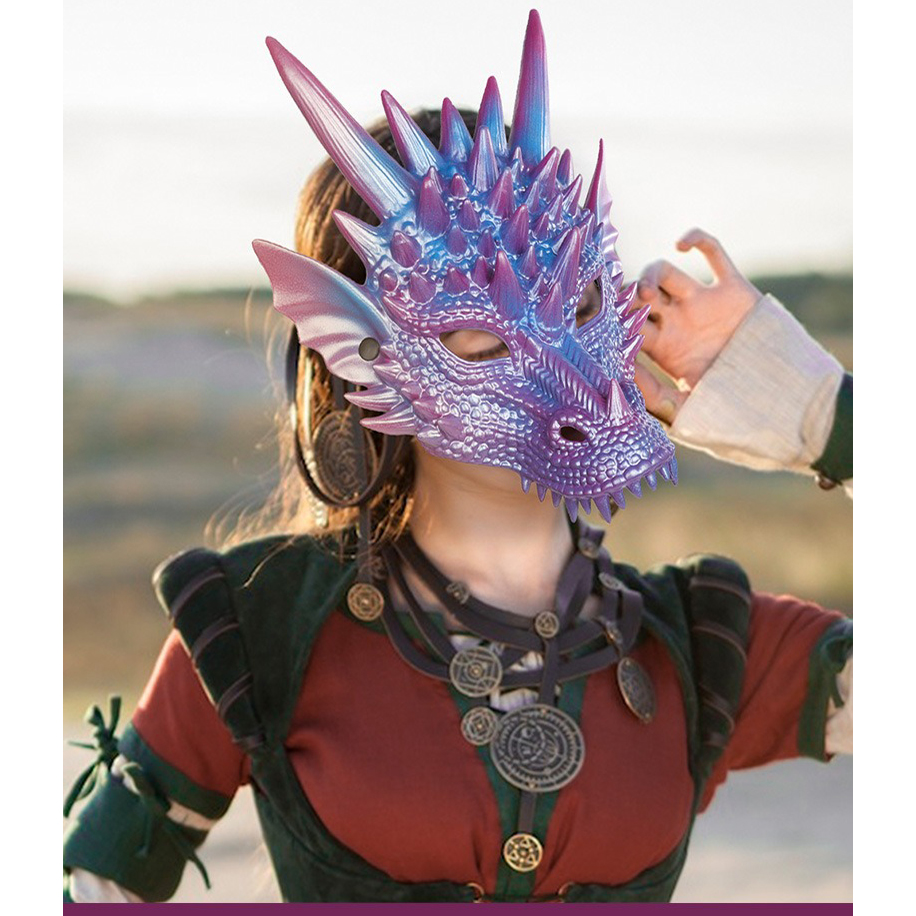 Pearl Blue Dragon Mask 3D Prin - đánh giá và giá Cosplay Prop Blueprints