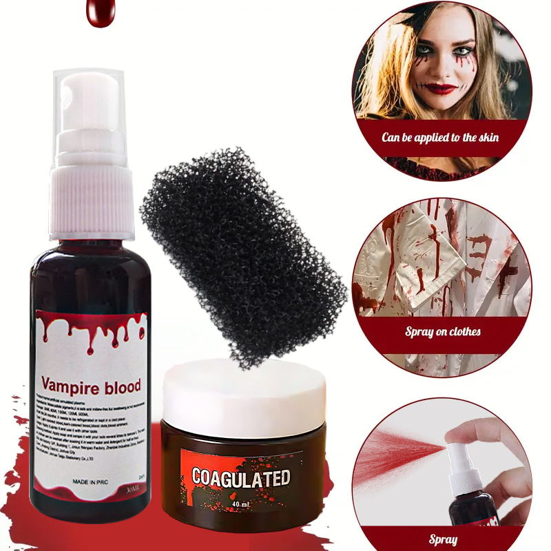 Halloween Fake Blood Makeup Ki - đánh giá và giá Body Paint Sfx