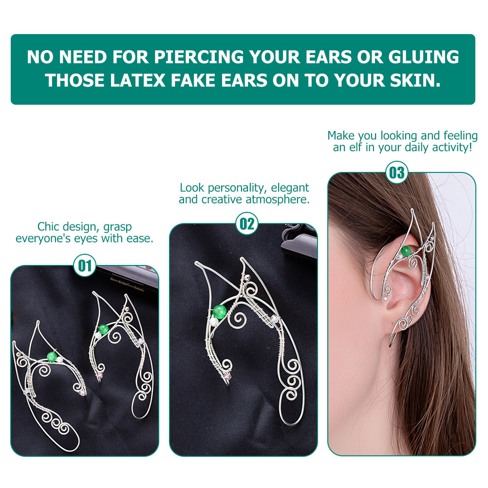 1Pair Fairy Ear Cuffs Non Pier - đánh giá và giá Cosplay Prop Designer