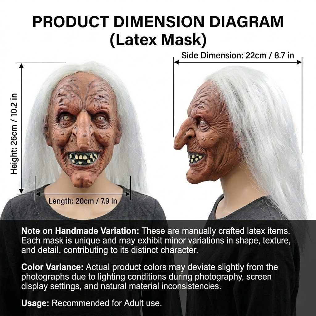 Creative Witch Latex Mask For  - đánh giá và giá Cosplay Prop Designer