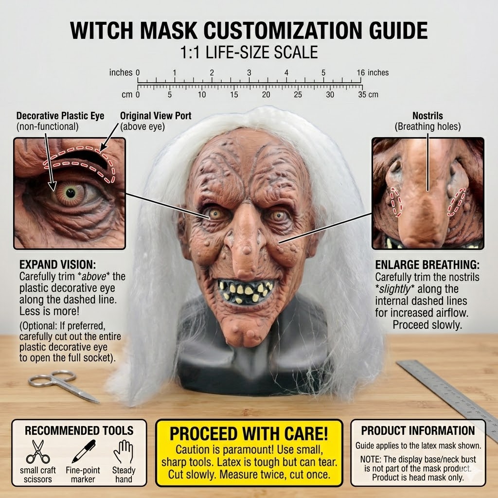 Creative Witch Latex Mask For  - đánh giá và giá Cosplay Prop Designer