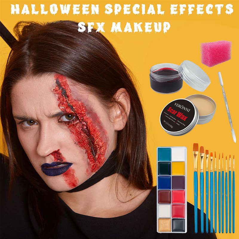 SFX Makeup Kit,12 Colors Face  - đánh giá và giá Body Paint Sfx