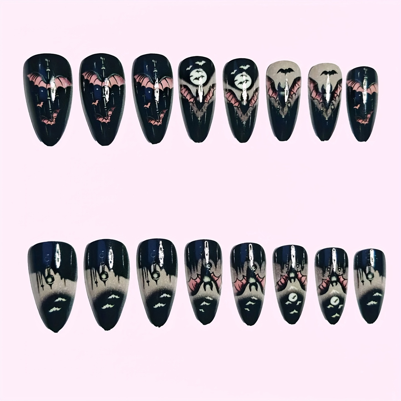 24Pcs Halloween Fake Nails Bla - đánh giá và giá Cosplay Bat Prop
